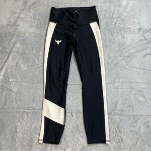 Under Armour Project Rock Leggings Small Womens Compression Crop Black